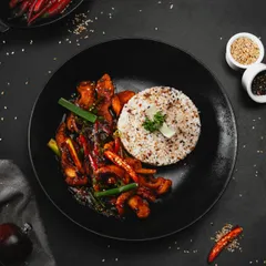 Chilli Chicken cu orez sălbatic